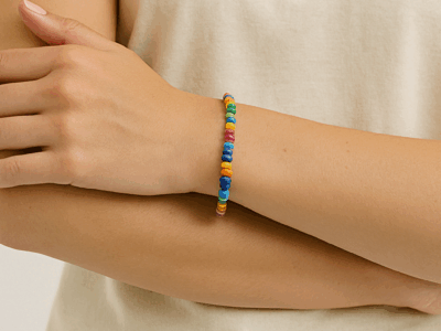 Bracelet perles colorées